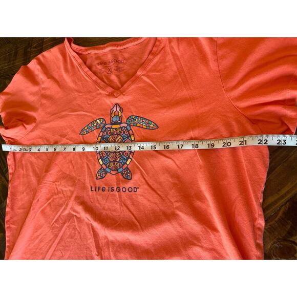 Life is Good Crusher Lite Turtle T Shirt Women XL Beach Casual Comfy Summer Trip - Picture 4 of 8